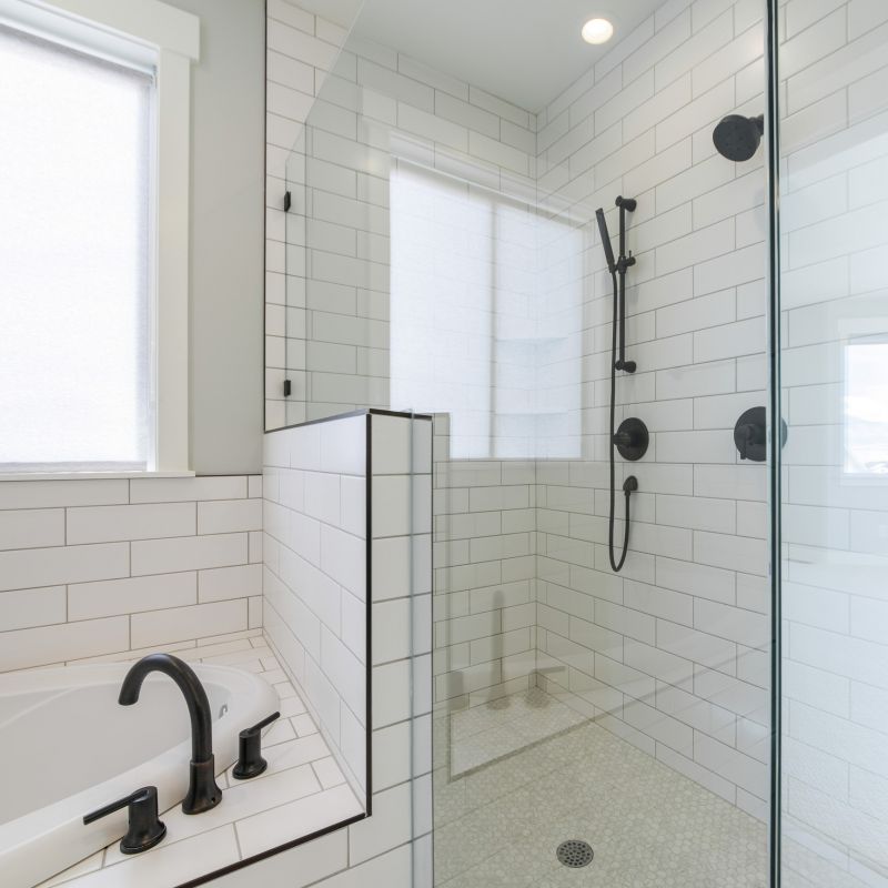 Shower with Space-Saving Fixtures